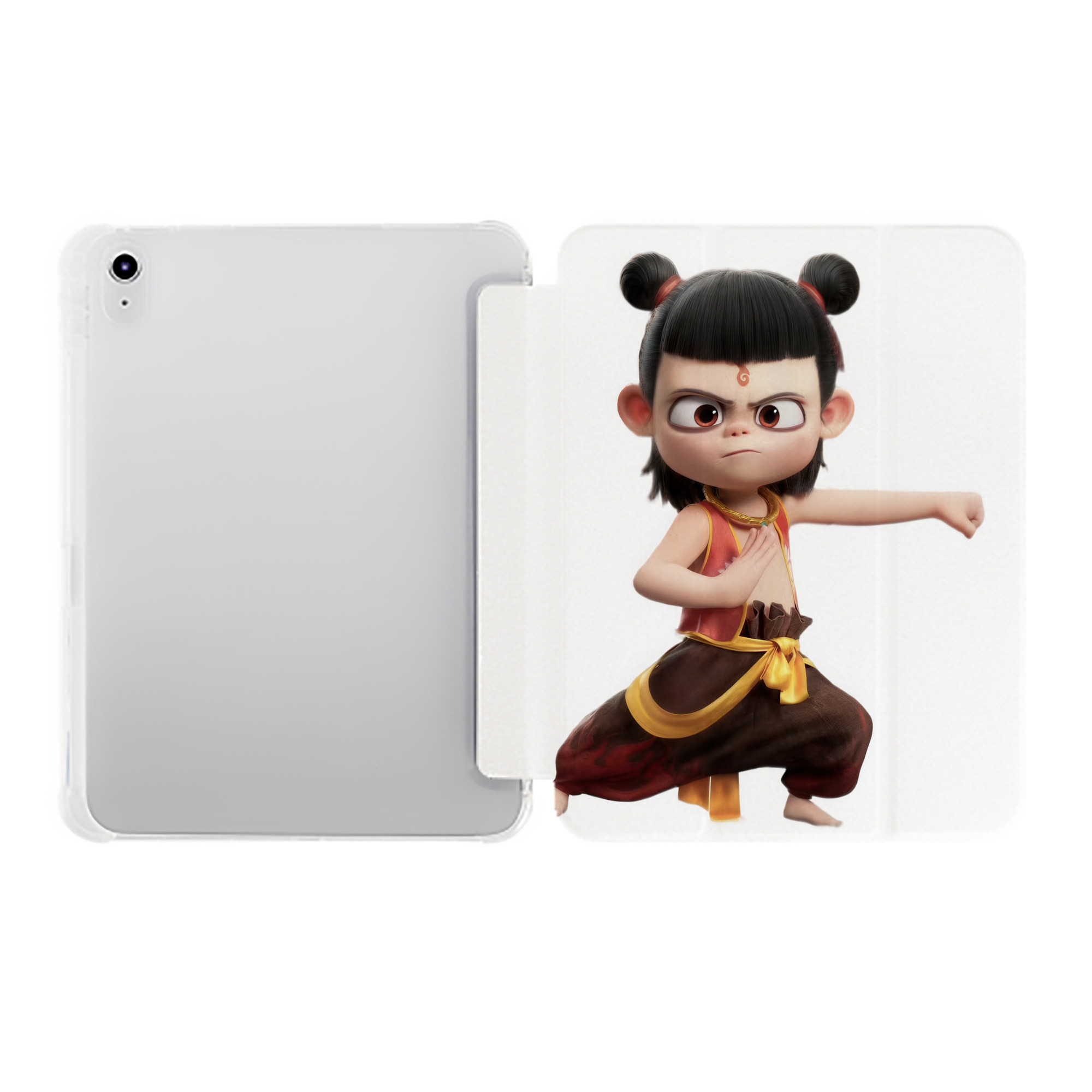 （画像用） Ne Zha 2 ナタ 魔童の大暴れ IPad ケース ペン収納付き 三つ折りスタンド PUレザー×シリコン 対応機種9.5/10.5/10.9インチ